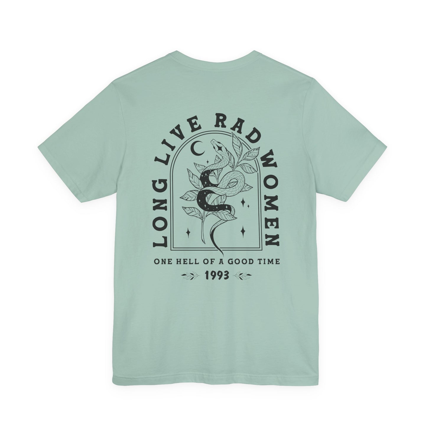 Long Live Rad Women Graphic Tee | Bella+Canvas Snake Moon T-Shirt