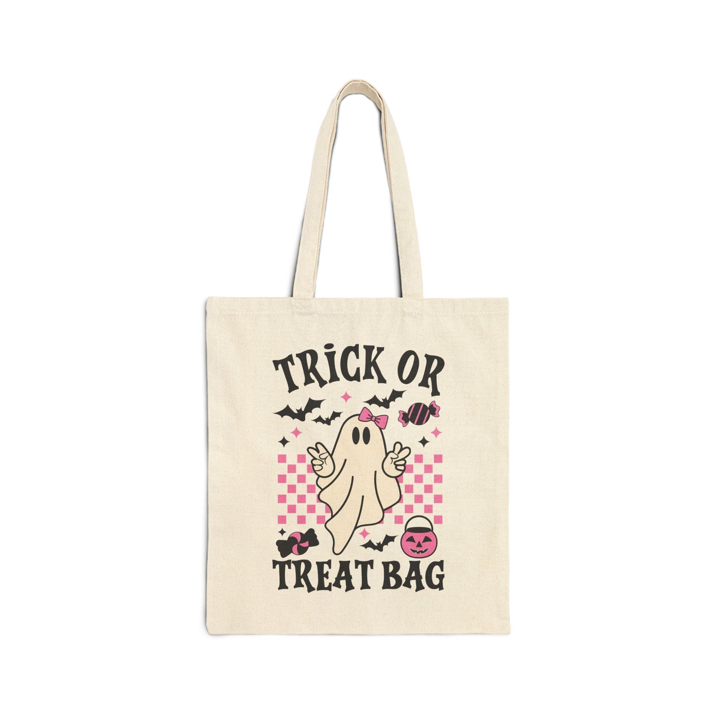 Kids Trick or Treat Bag | Halloween Candy Tote | Ghost Tote Bag | Reusable Halloween Bag for Kids