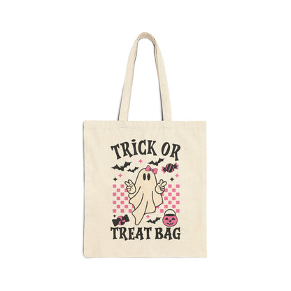 Kids Trick or Treat Bag | Halloween Candy Tote | Ghost Tote Bag | Reusable Halloween Bag for Kids