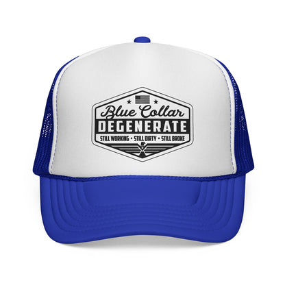 Blue Collar Degenerate Trucker Hat, Otto Trucker Cap, Funny Hats For Men, Adult Humor Gifts, Blue Collar Trucker Hats, Blue Collar Quote