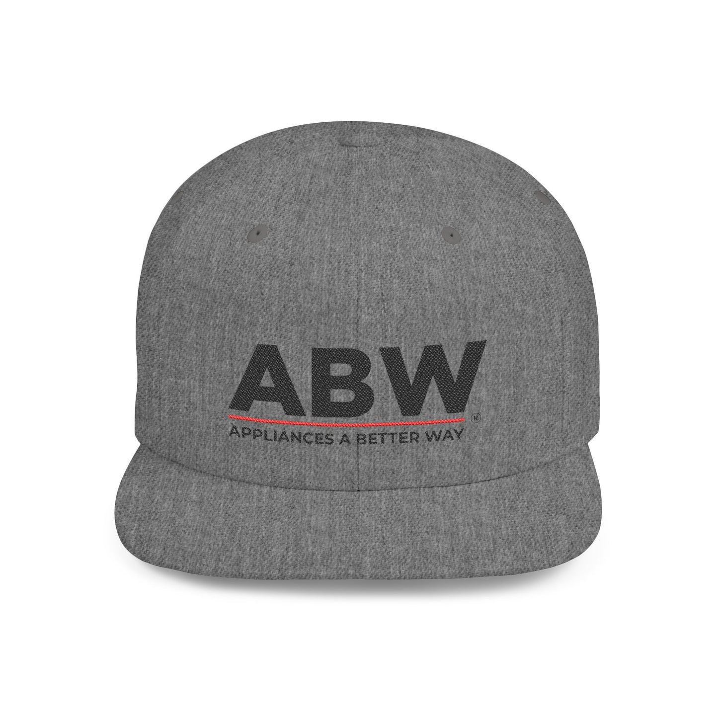 ABW Logo Flat Bill Snapback Hat — 'Appliances A Better Way' Embroidered Cap