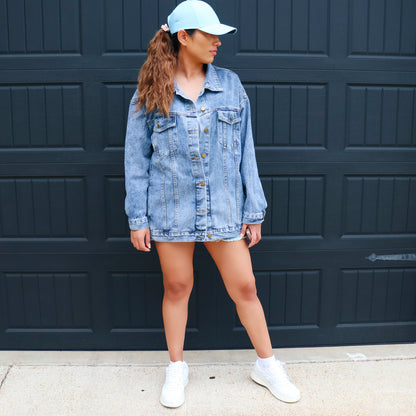Raisin’ Hell Oversized Denim Jacket | Western Cowgirl Concert Outfit
